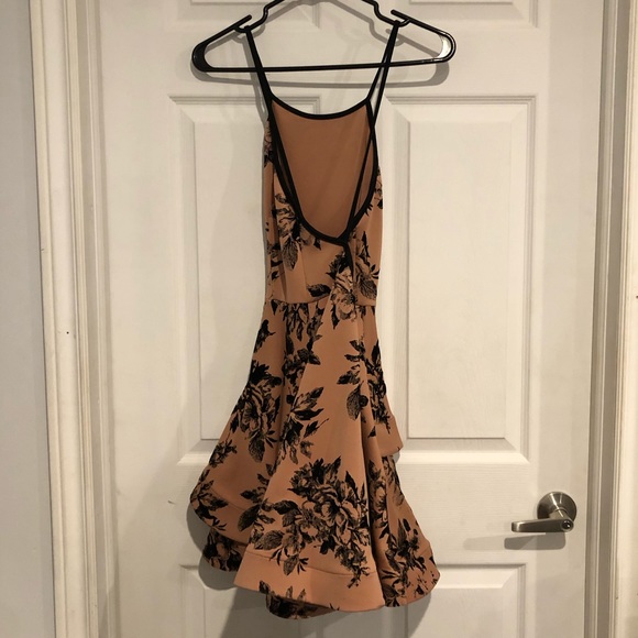 Dusty Pink Flower Print Mini Dress - Picture 3 of 6